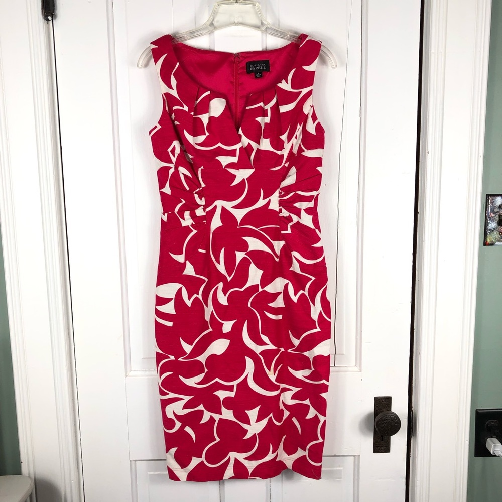 Adrianna Papell Red Sleeveless Sheath Dress